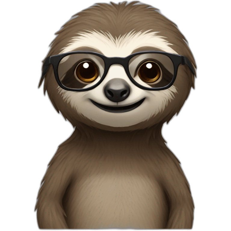 A sloth with glasses on emoji