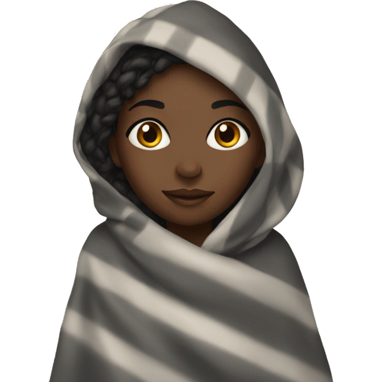 Black girl with a blanket  emoji