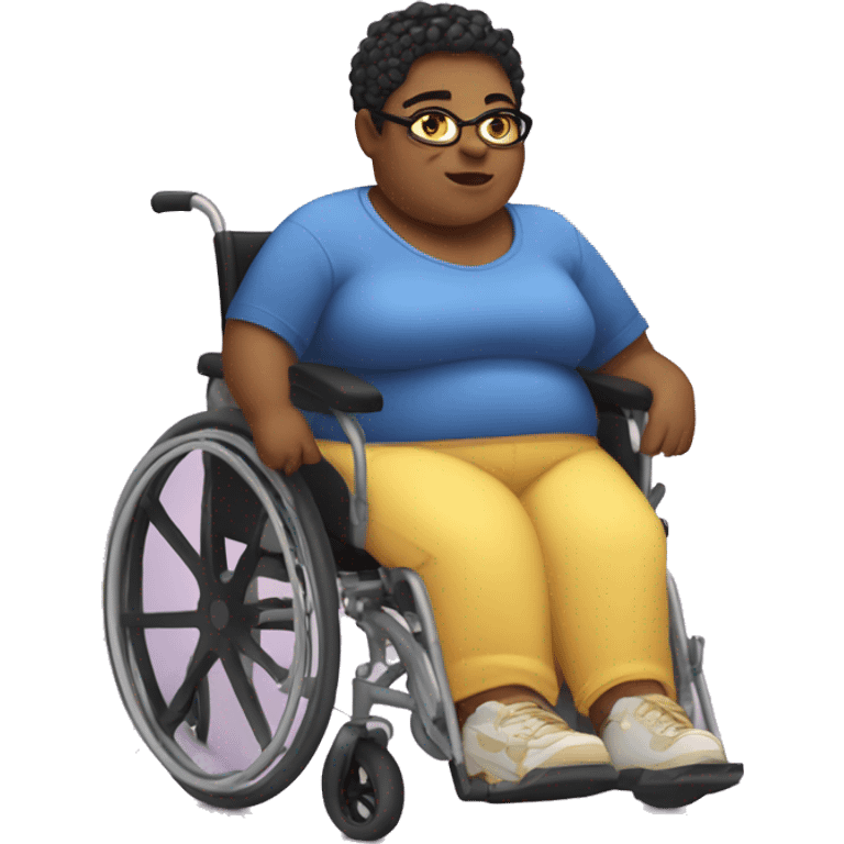 fat cool nonbinary wheelchair user emoji