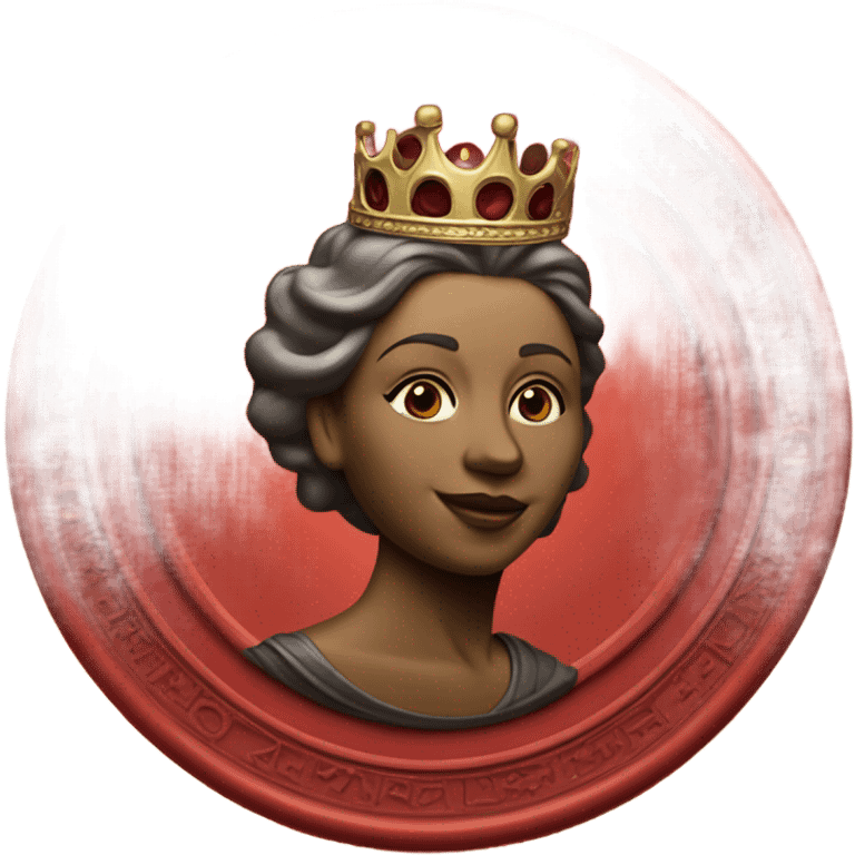 queen wax seal red broken circle emoji