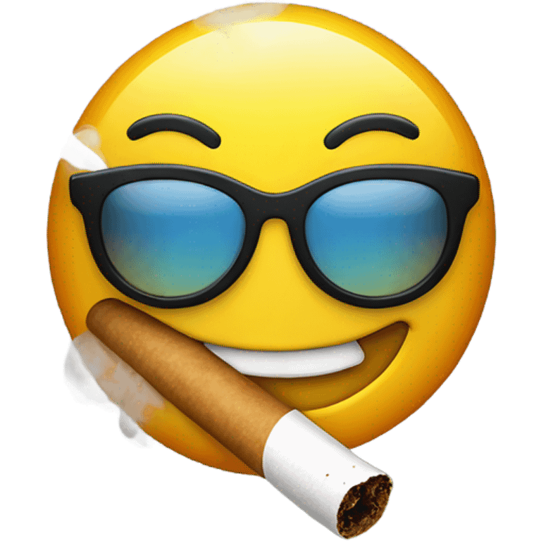 smiley face smoking weed emoji