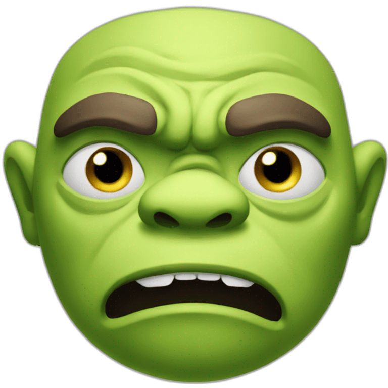 Ogre emoji but sad looking emoji