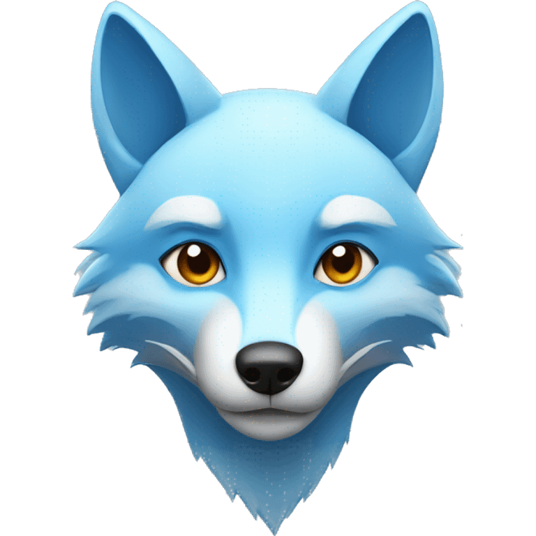 blue fox with serious face  emoji