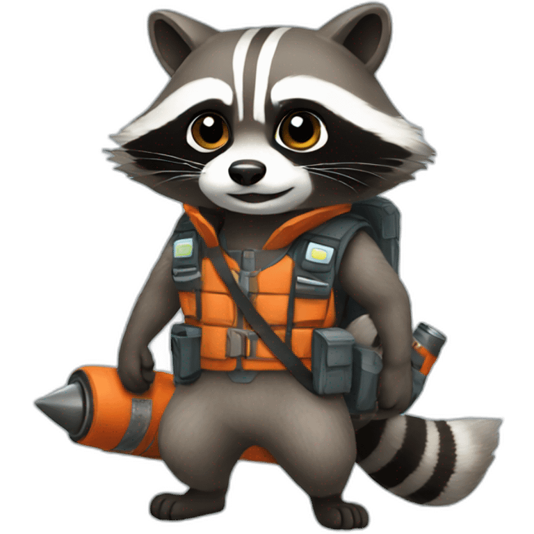 Raccoon rocket emoji