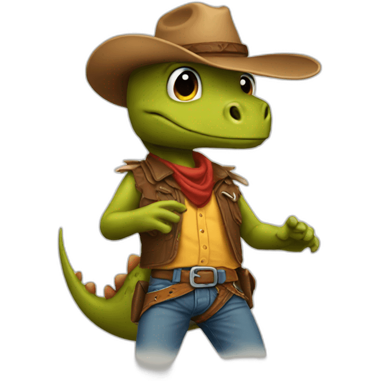 dinosaur disguised in cowboy emoji