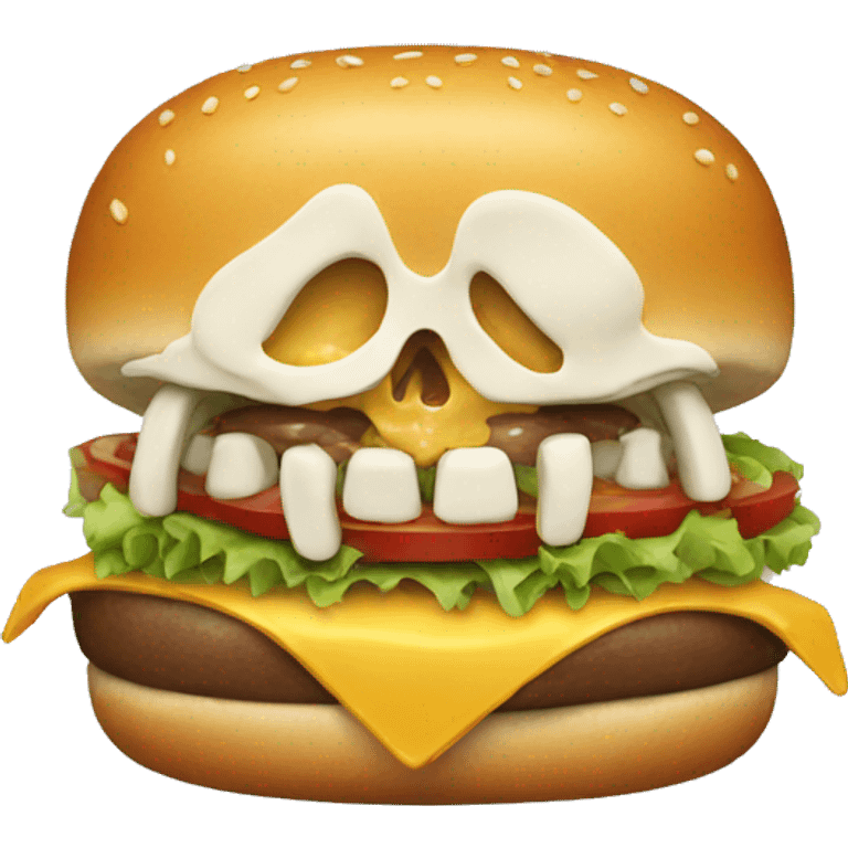 Skeleton burger  emoji