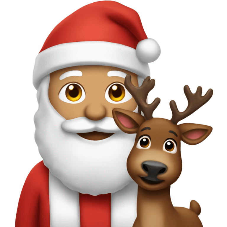 Santa with his reindeer  emoji