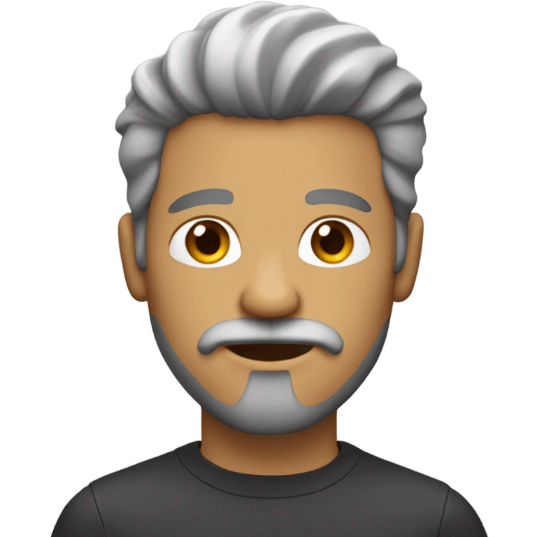 Man with salt & pepper hair & goatee emoji