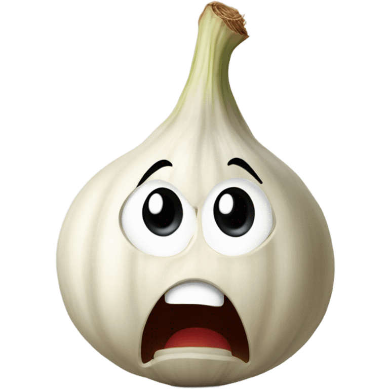 Red face angry garlic emoji