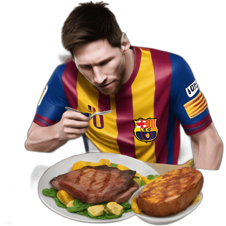 Messi comiendo un asado emoji