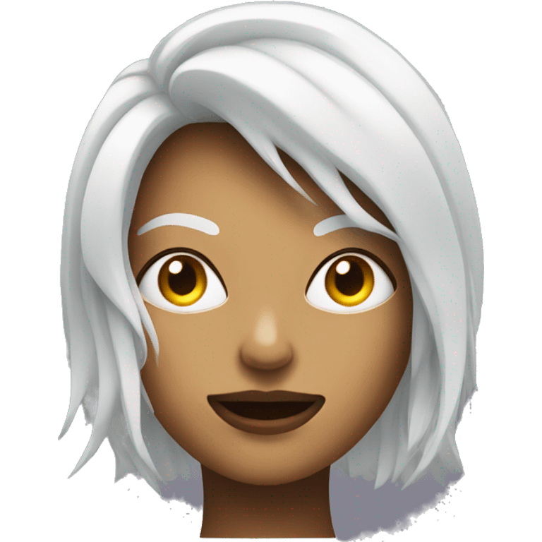 An electrified woman head emoji