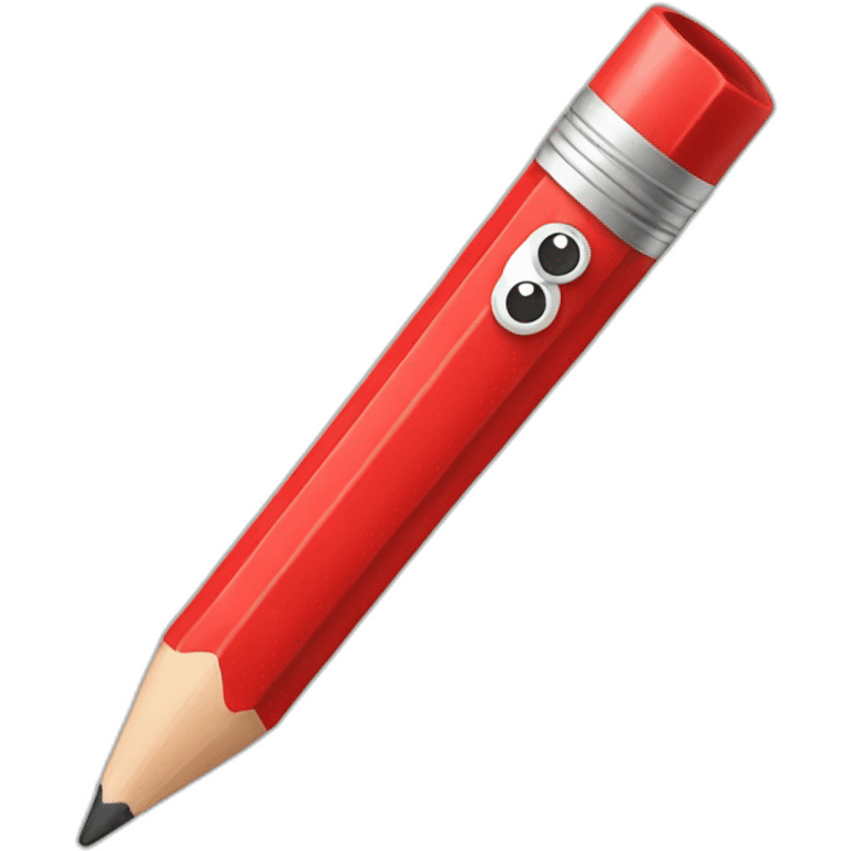 pencil with a red face emoji