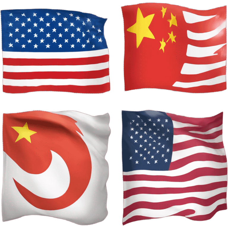 creat Flag China - 
United States - 
Japan -
India - 
South Korea - emoji