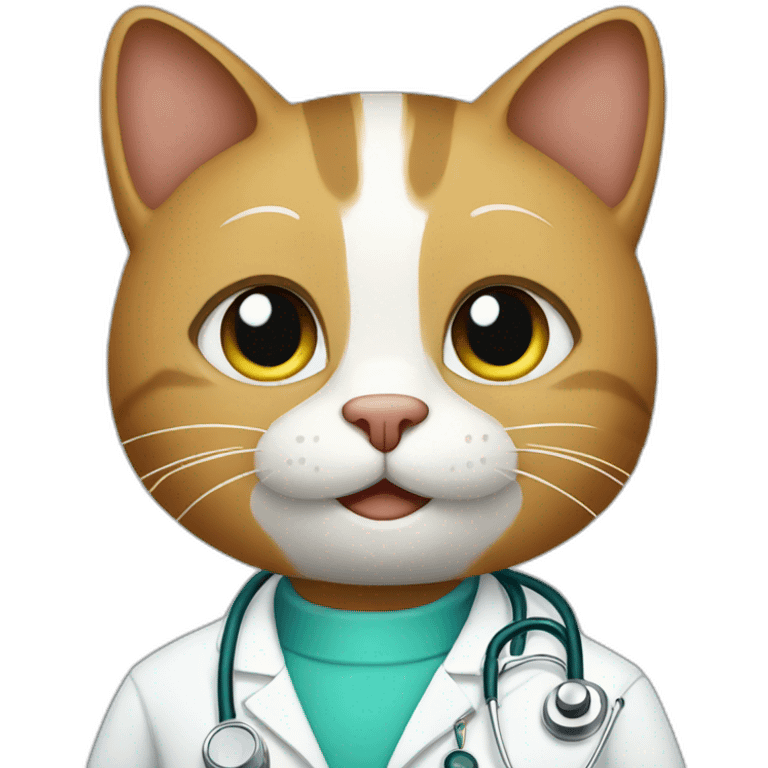 Cat doctor looks happy  emoji