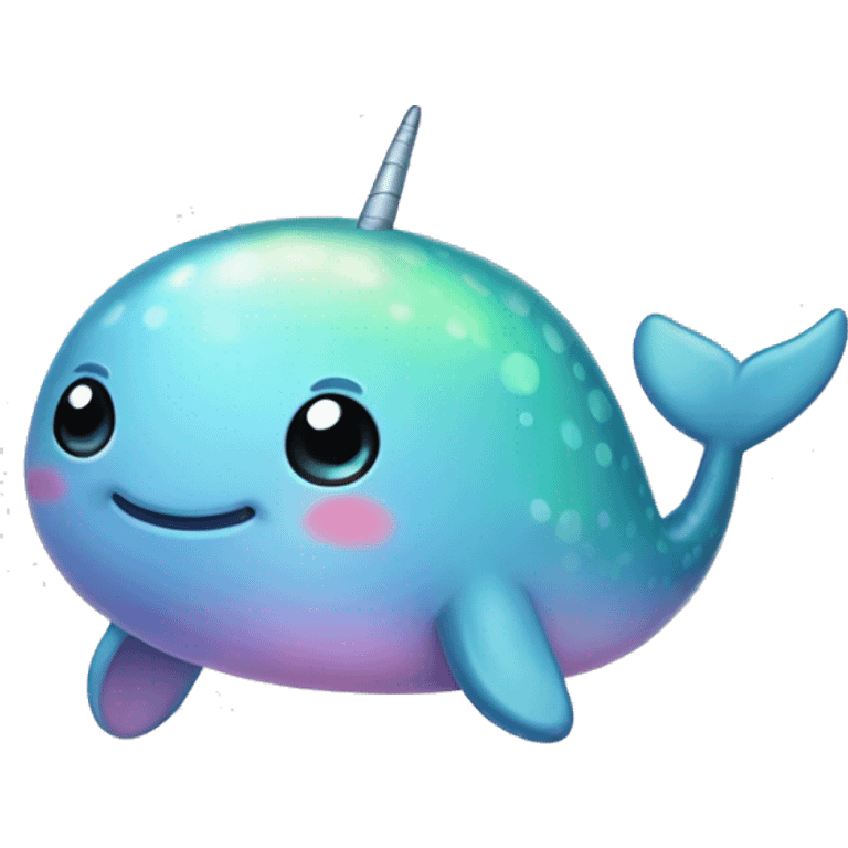 cute round rainbow narwhal emoji