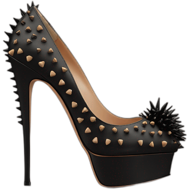 VALENTINO Tan-go PLATFORM PUMP black spikes emoji