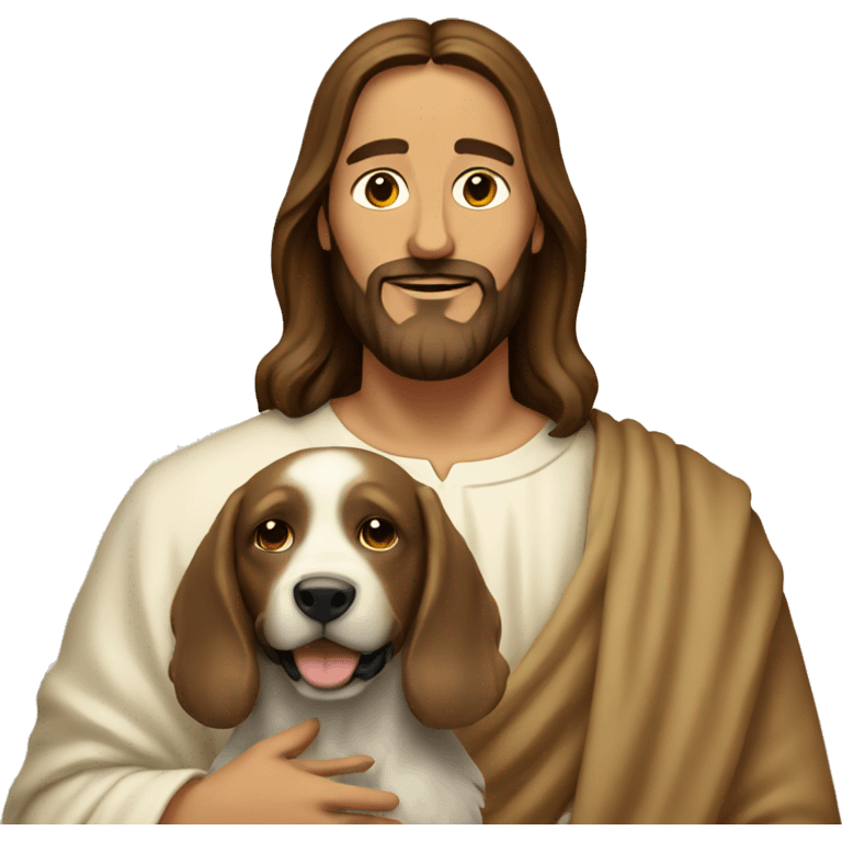 Jesus with a dog emoji