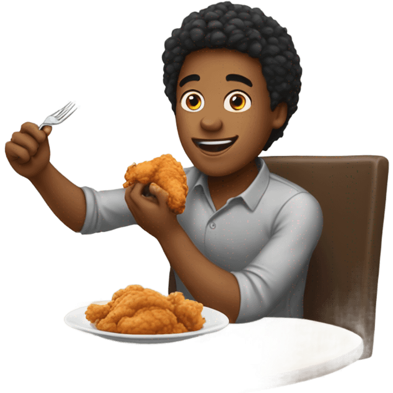 A guy eating chicken  emoji