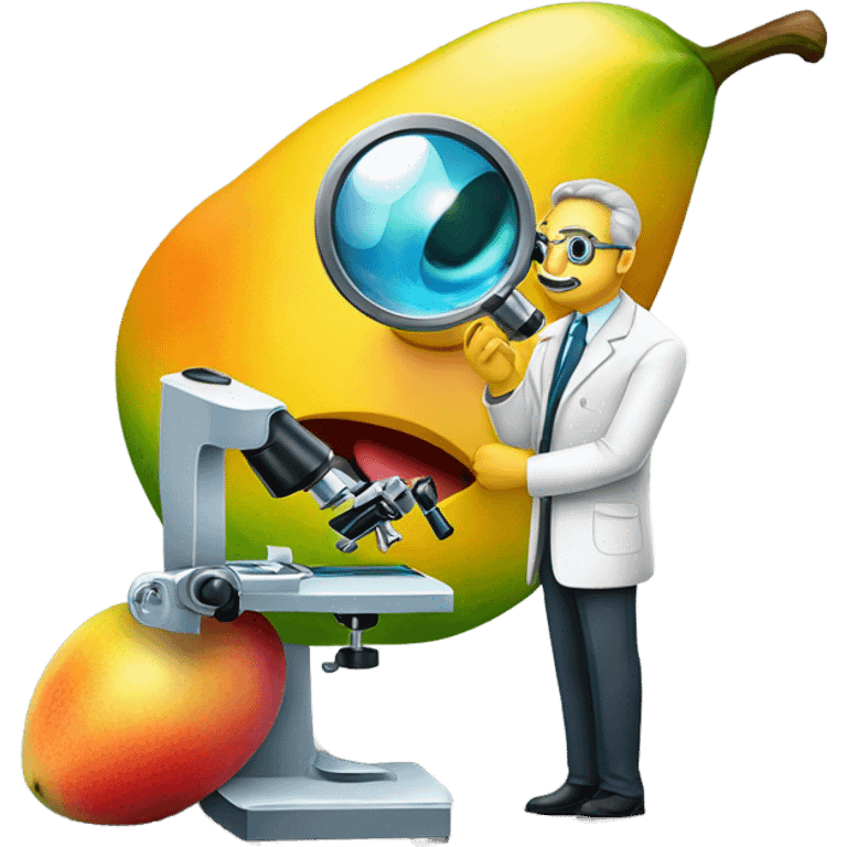 Mango with monocle and microscope emoji