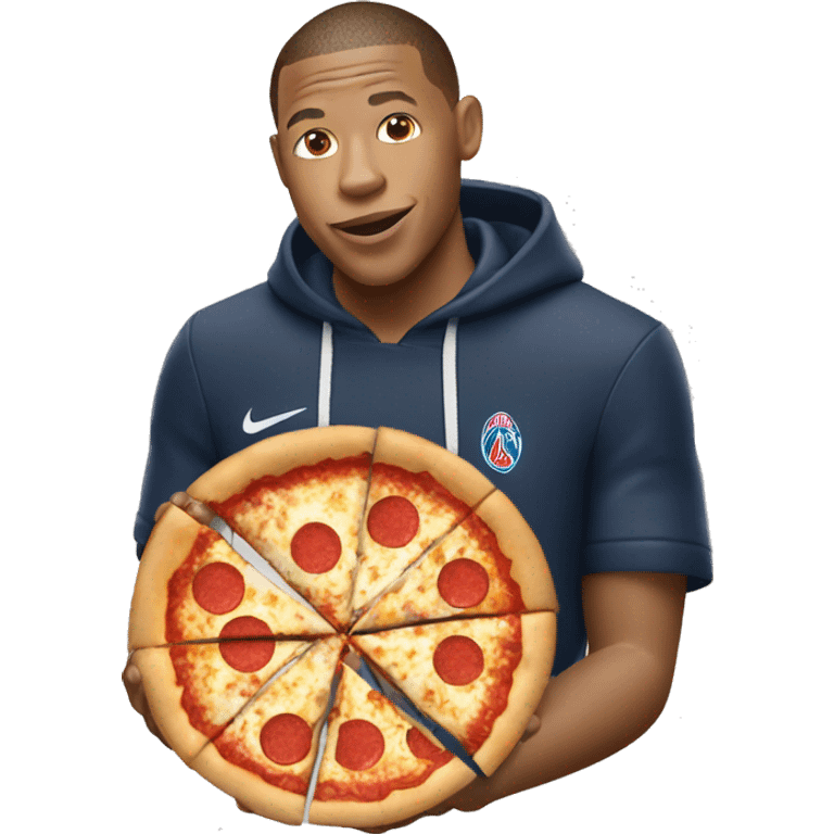 Mbappe qui mange une pizza  emoji