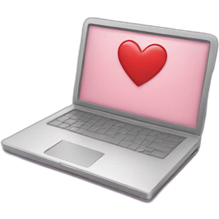 laptop with a heart emoji