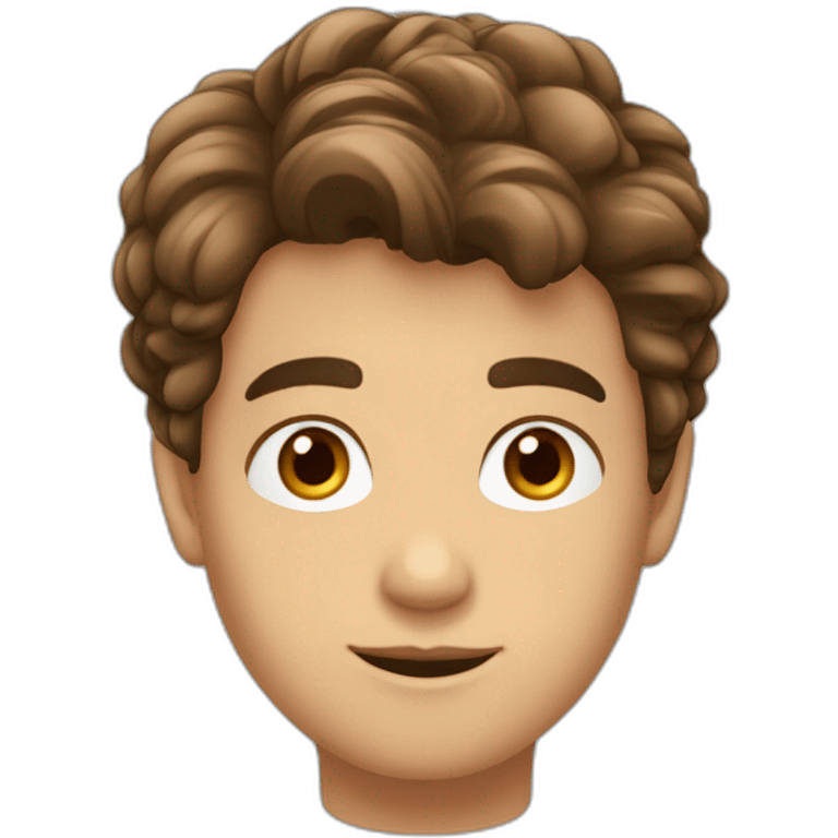 un garçon français cheveux brun yeux bruns emoji