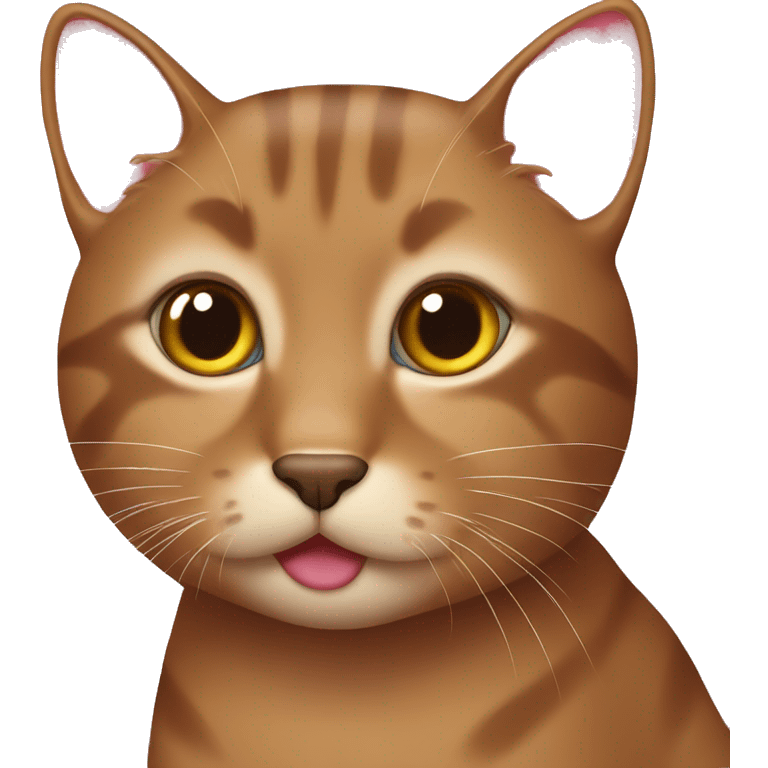 brown cat pink nose emoji