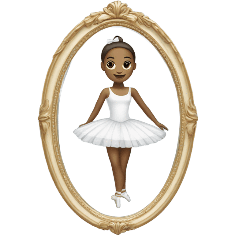 white mirror with bow ballerina emoji