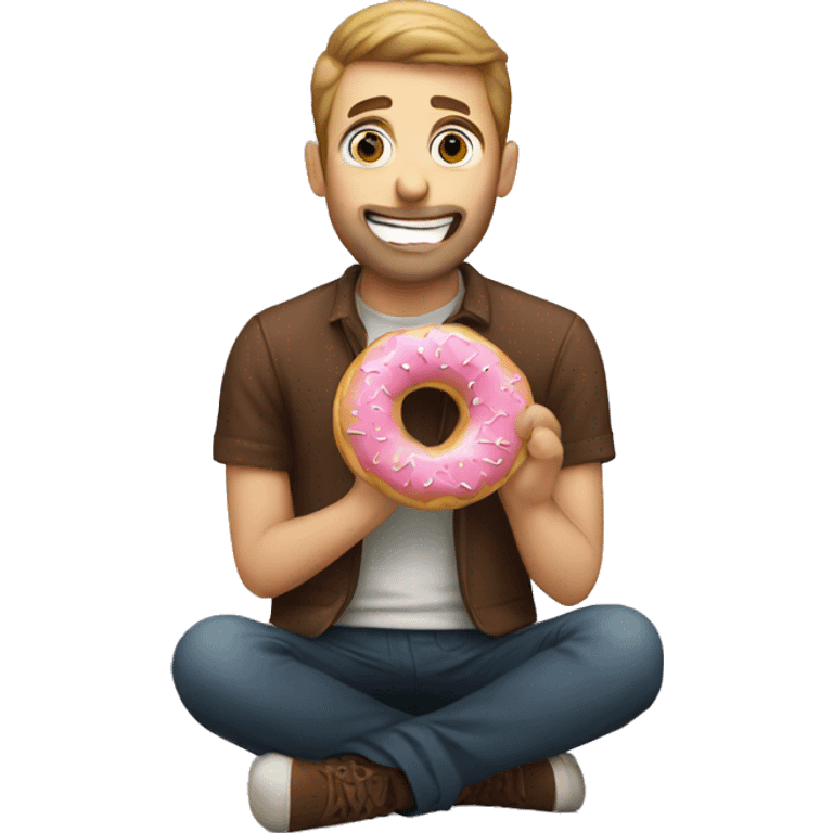 Man eating a donut emoji