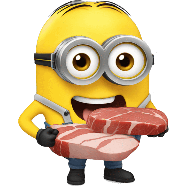 minion eat meat emoji