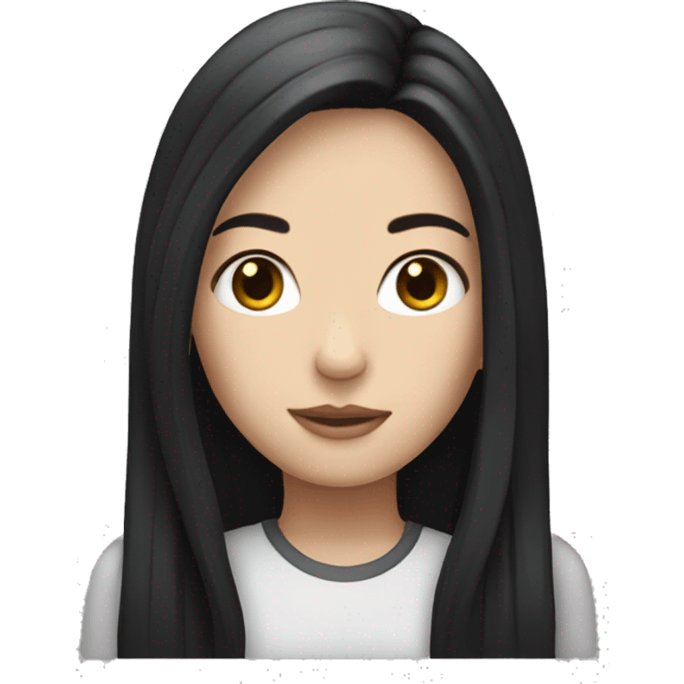 White girl with long black hair emoji