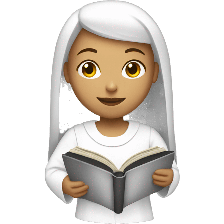 Female priest with bible emoji