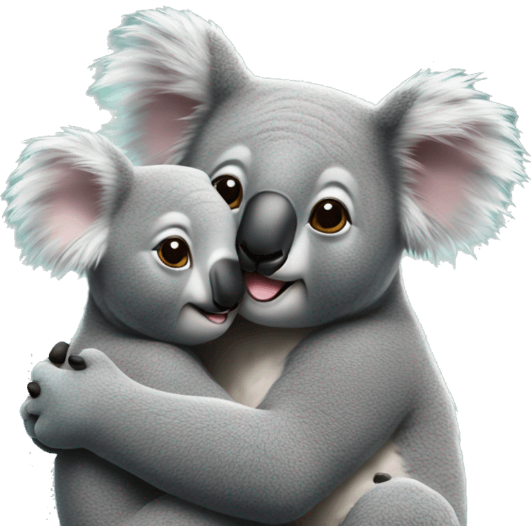 Adult koalas cuddling emoji