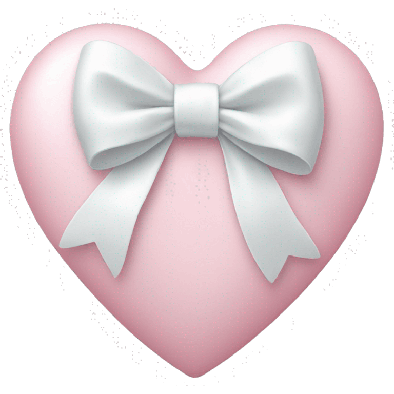 Pastel pink heart with white bow emoji