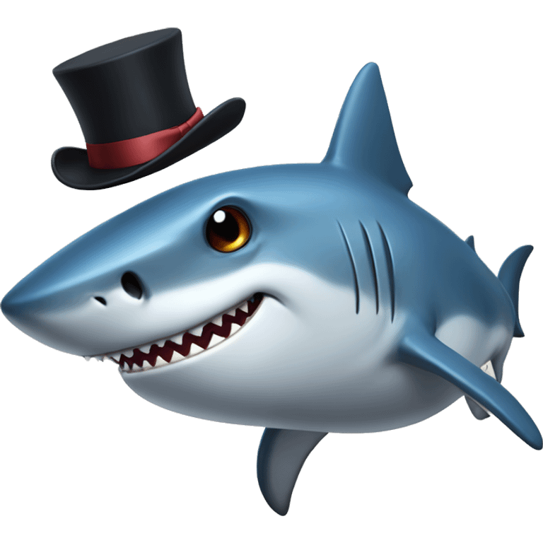 shark with tophat emoji