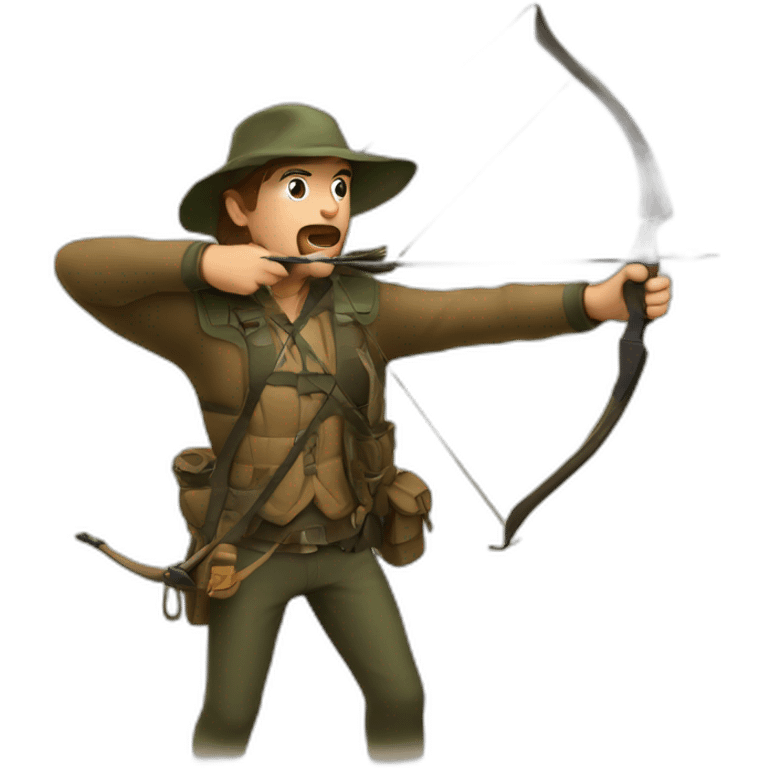 Hunter with a bow during a hunt emoji