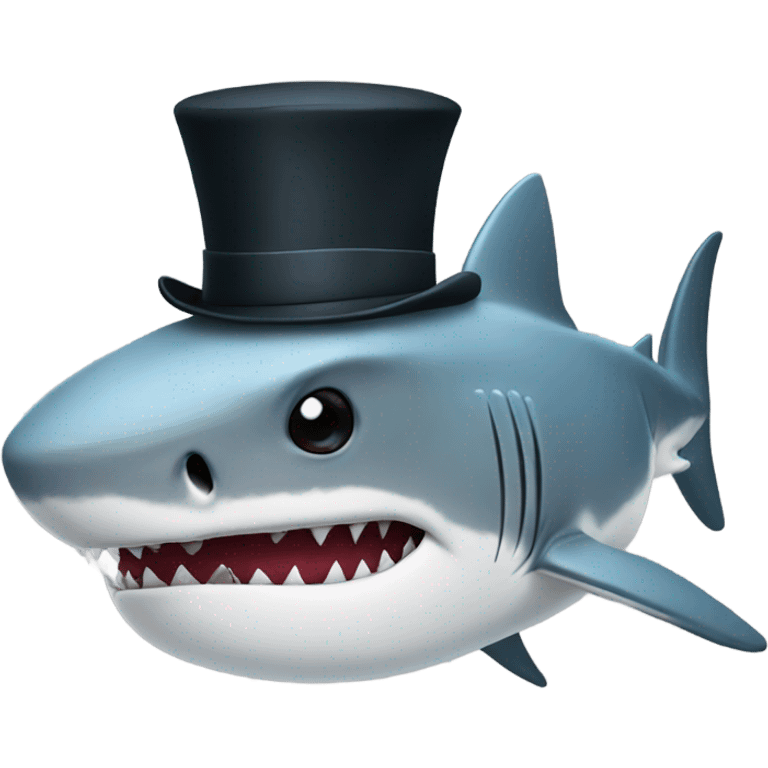 Shark with tophat emoji