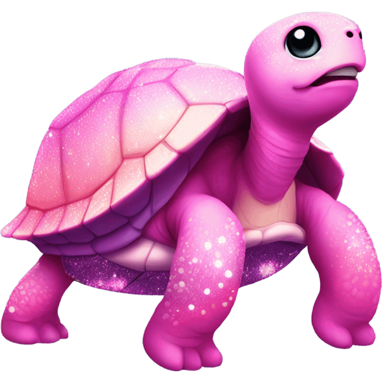 Pink ombre full body turtle with glitter  emoji