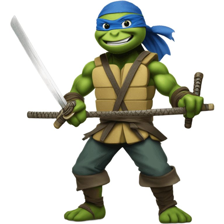 Leonardo tmnt sword slashing  emoji