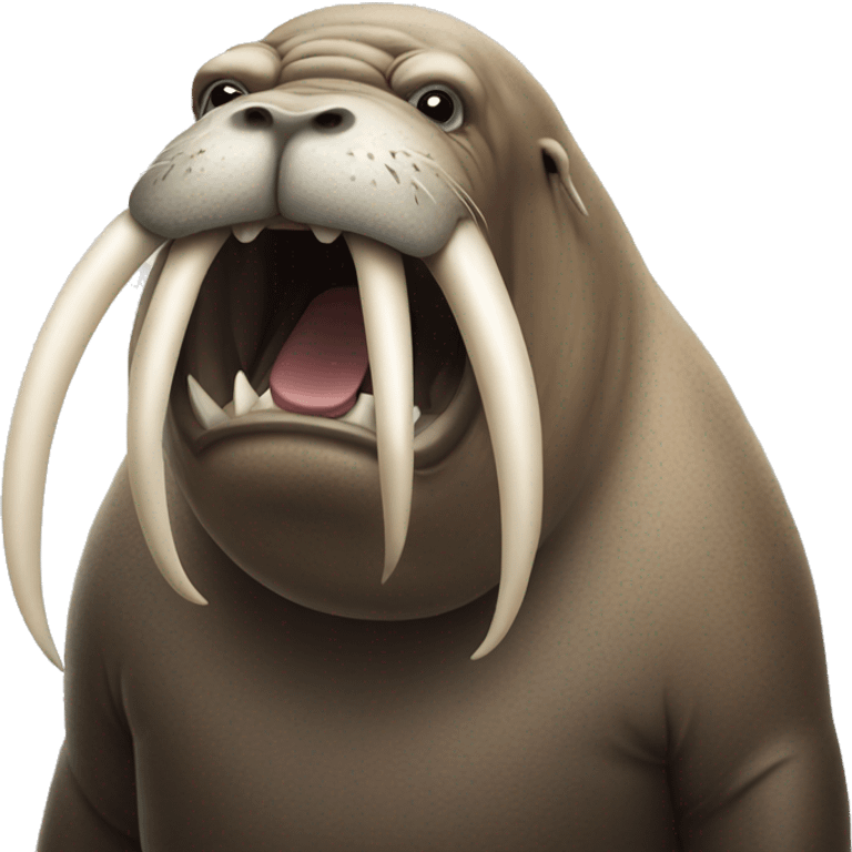 Angry walrus with big tusks emoji