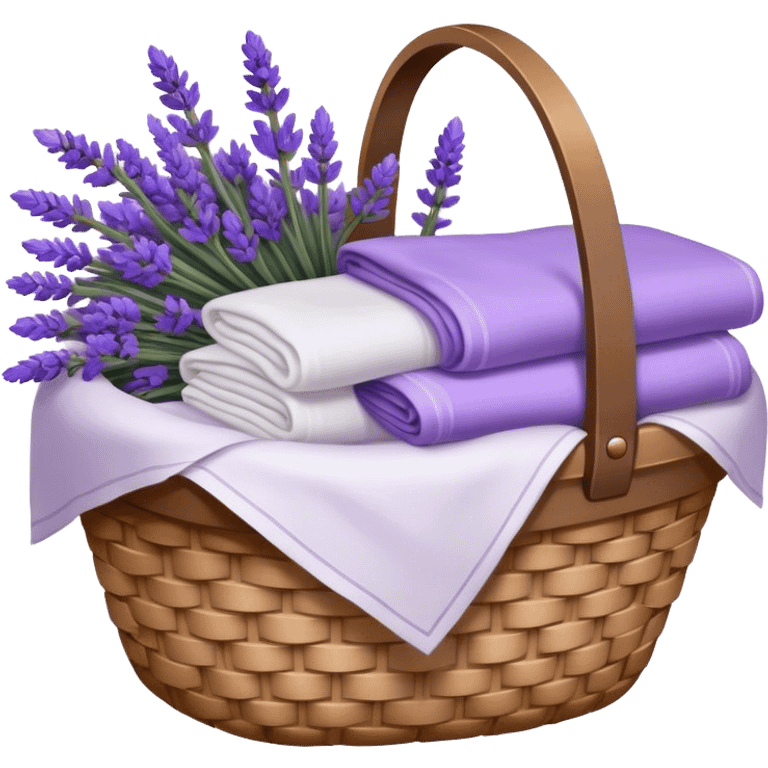 Basket of linens and lavender  emoji