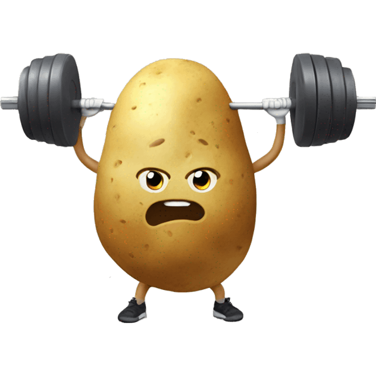 a potato doing gym emoji