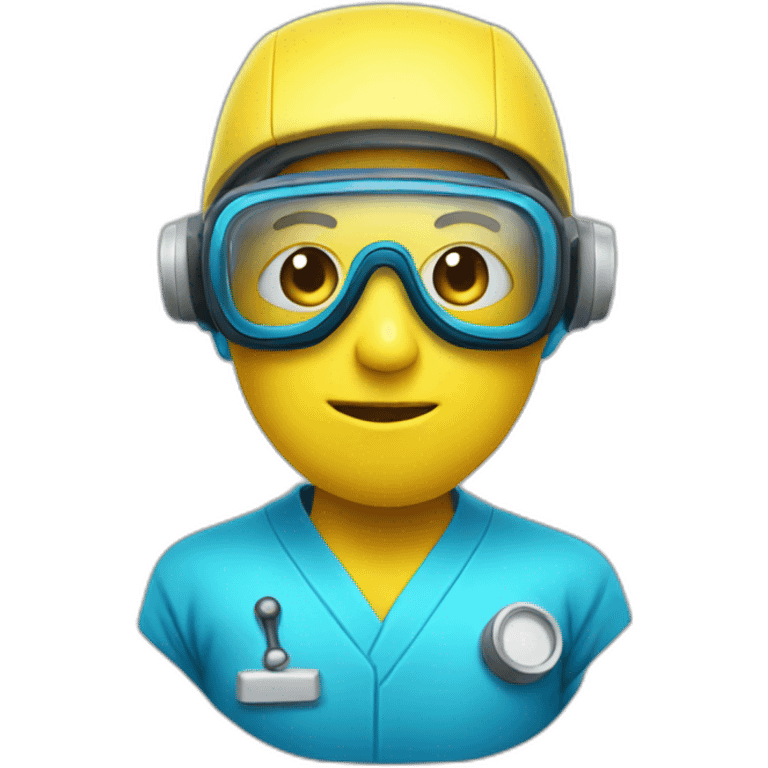 Scientist in blue hazmat emoji