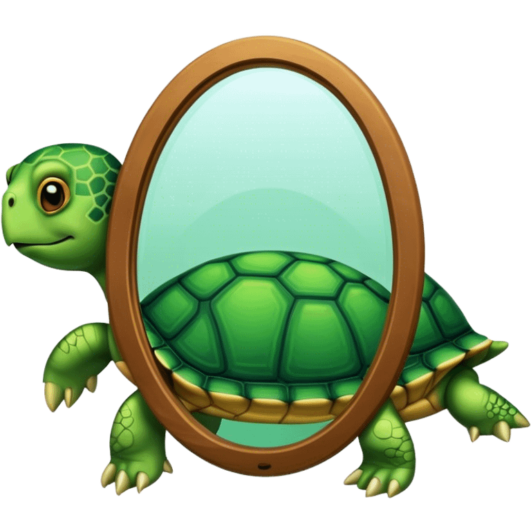 Turtle reflection in a mirror emoji