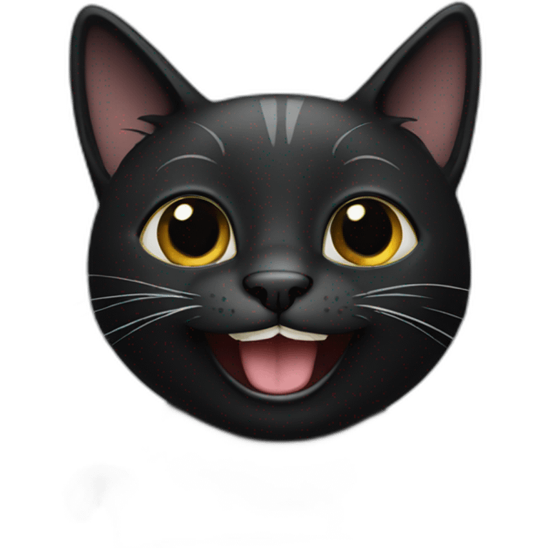 Black happy cat emoji