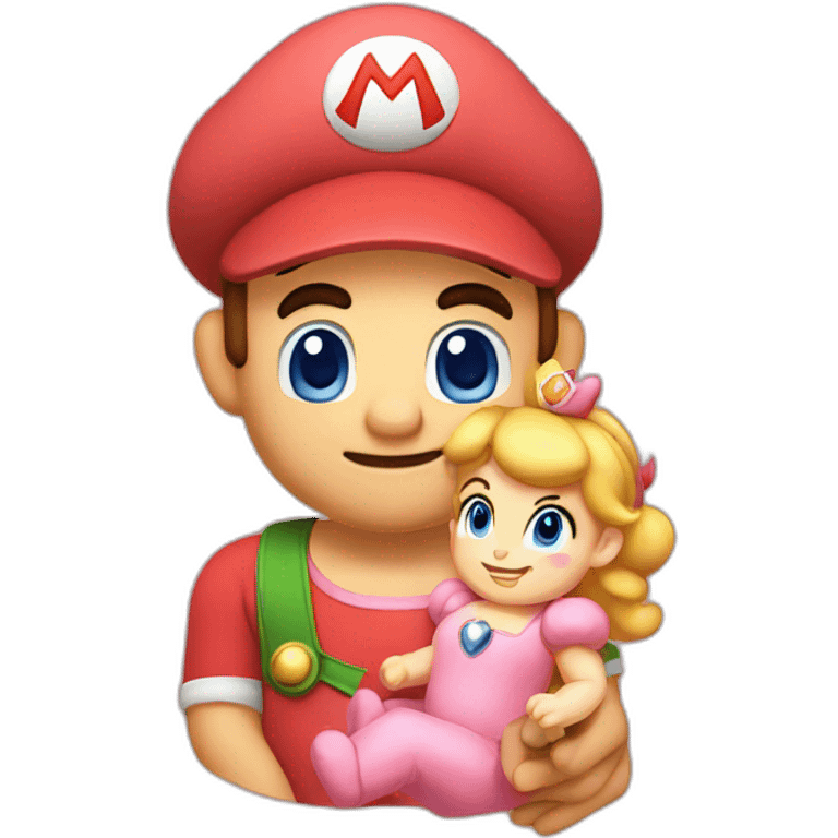 Mario and peach baby emoji