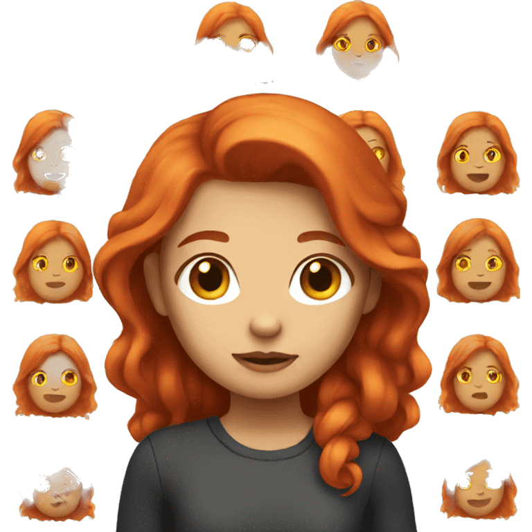 Girl with scarlet hair emoji