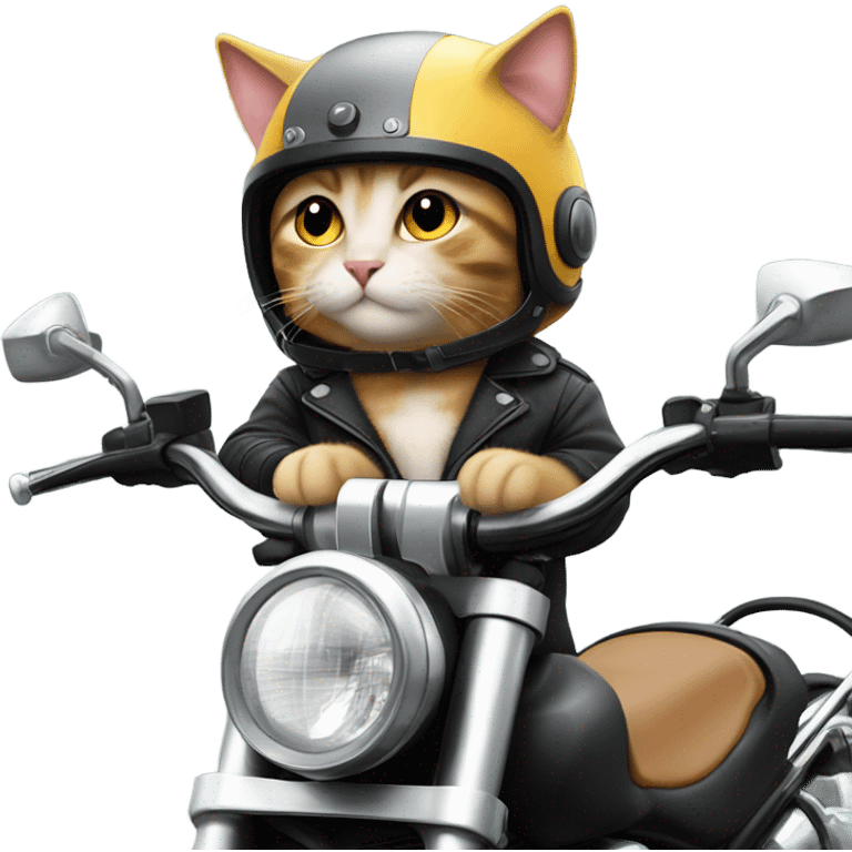 Cat riding motorcycle emoji