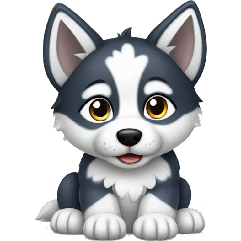 Husky puppy sitting emoji