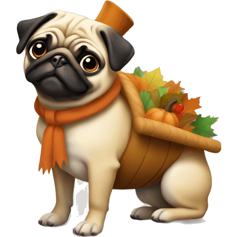 Thanksgiving pug emoji